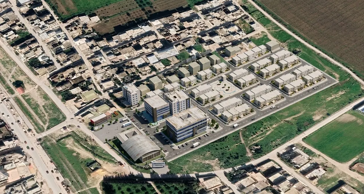 Vue aérienne en perspective